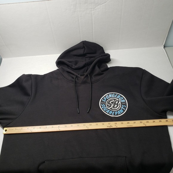 Members Only Spongebob Squarepants Hoodie Sweatshirt Mens Medium Black Oversized - Picture 5 of 16